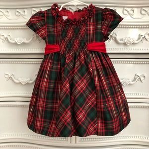 iris & ivy Red and Green Plaid Kids Dress